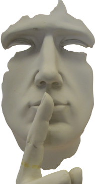 a shushing statue